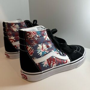 Vans women’s high top hi top floral print with black base size 6 worn once